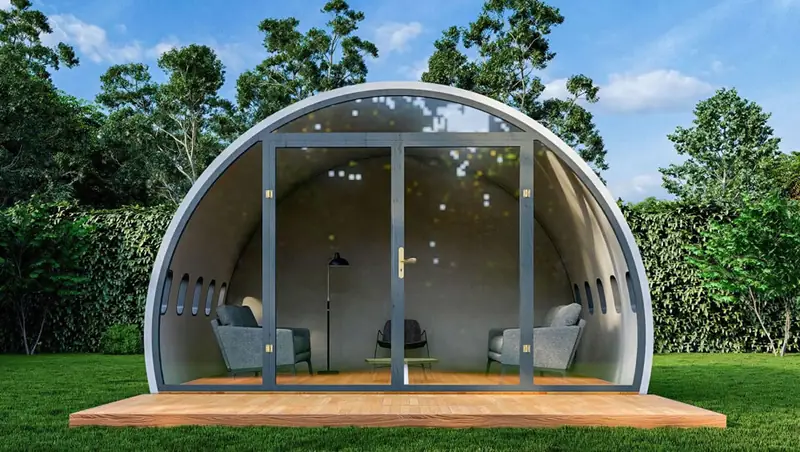 Projekt domowego biura Aeropods ze starych samolotów