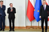 Od lewej: Maciej Wąsik, Mariusz Kamiński i Andrzej Duda.