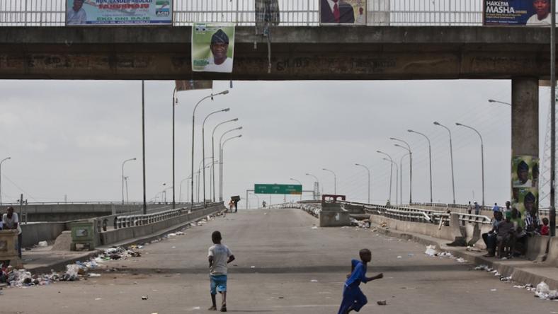 Children playing on a highway in Lagos [Public Radio]