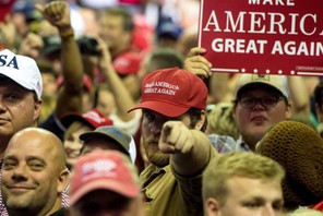 US President Donald J. Trump holds a rally in Southaven, Mississippi