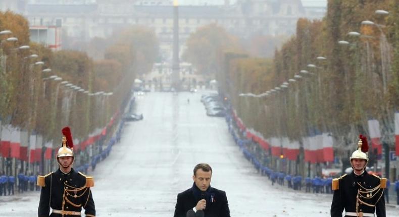 Macron called on his fellow leaders not to forget the lessons of the past