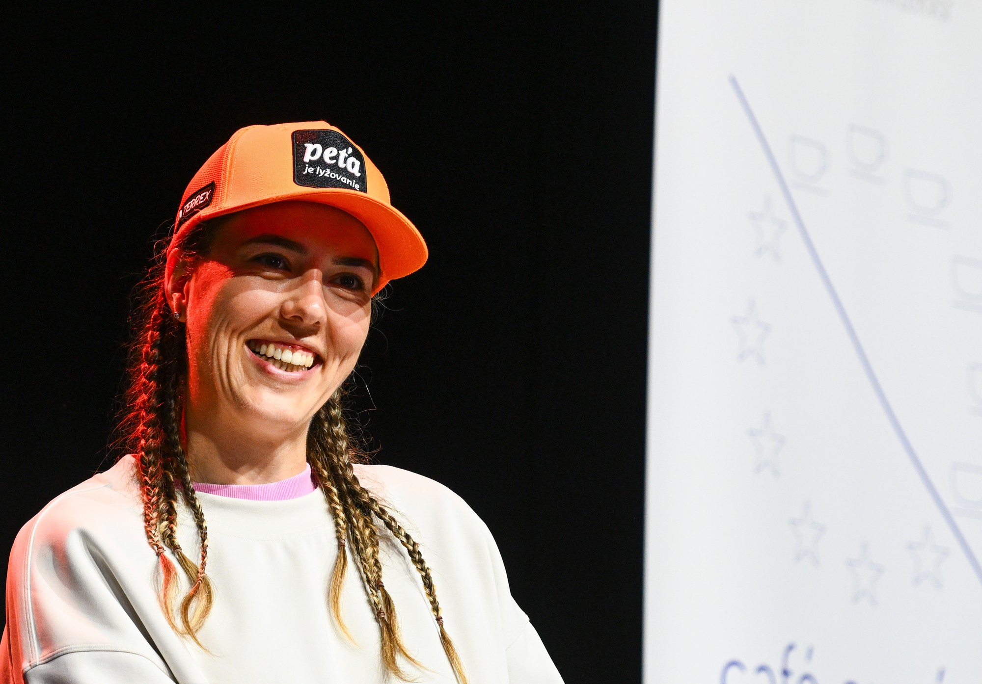 Lyžiarka Petra Vlhová počas diskusie v rámci tretieho dňa 29. ročníka festivalu Pohoda.