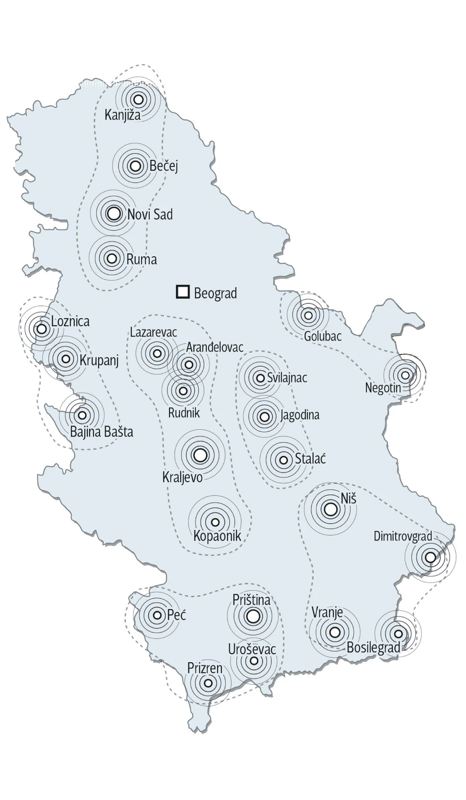 mapa zemljotres Srbija