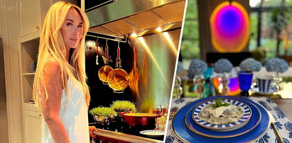 Joanna Przetakiewicz gotuje pierogi z jagodami w kuchni ociekającej luksusem. Ale fani zachwycają się nie tylko potrawą i wnętrzem...