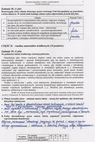 Matura z WOS - odpowiedzi do zadań z poziomu rozszerzonego