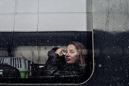 A SAD FAREWELL Tough goodbyes to home have played out all across Ukraine. Most of those leaving are women, children and older people, as the majority of men aged 18 to 60 must stay and fight under new martial-law requirements