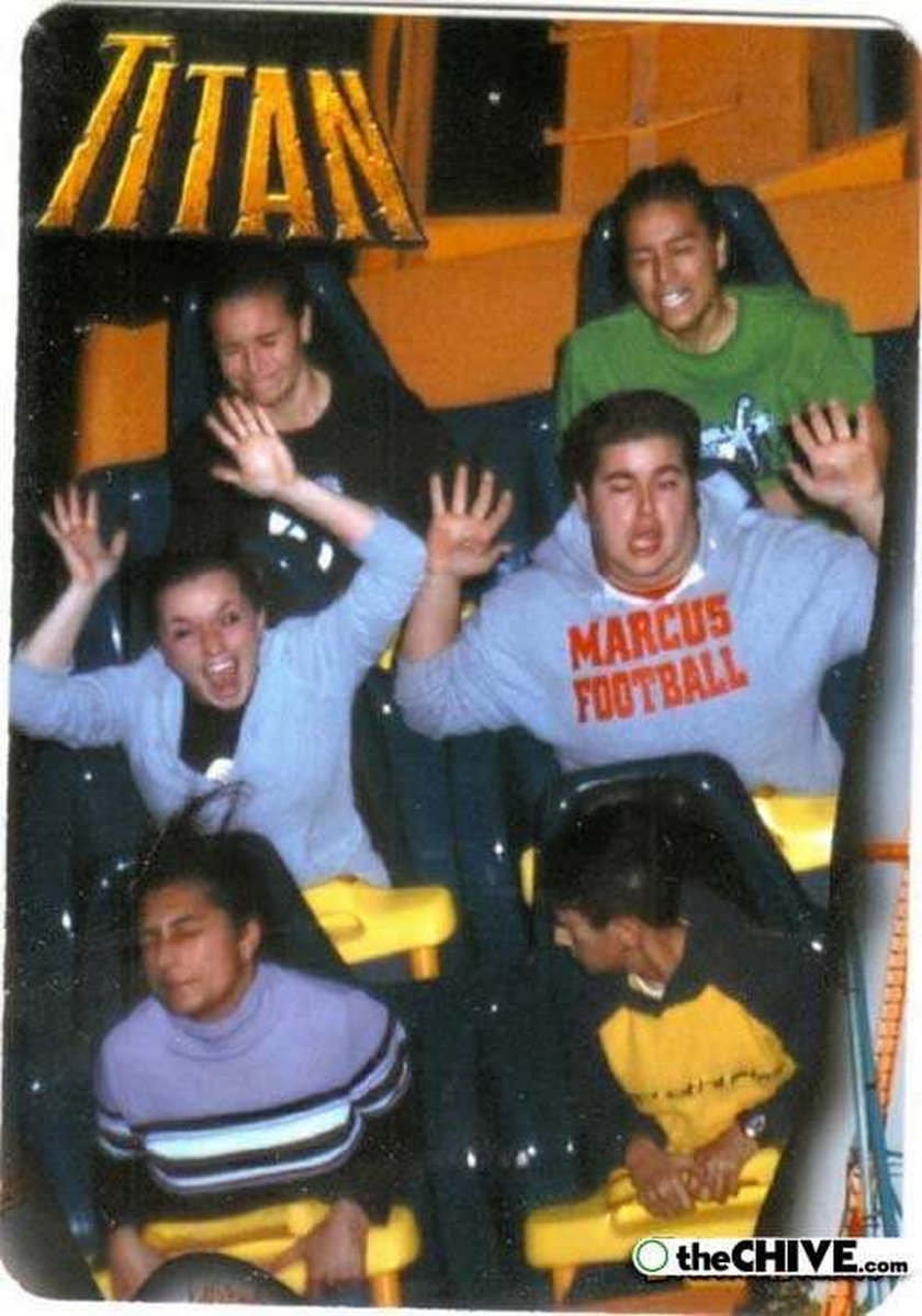 Śmieszne zdjęcia z rollercoastera