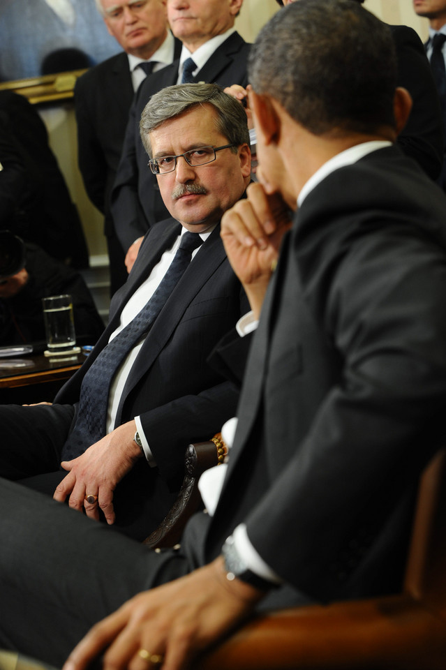 Bronisław Komorowski podczas spotkania z Barackiem Obamą, fot.  PAP/Jacek Turczyk