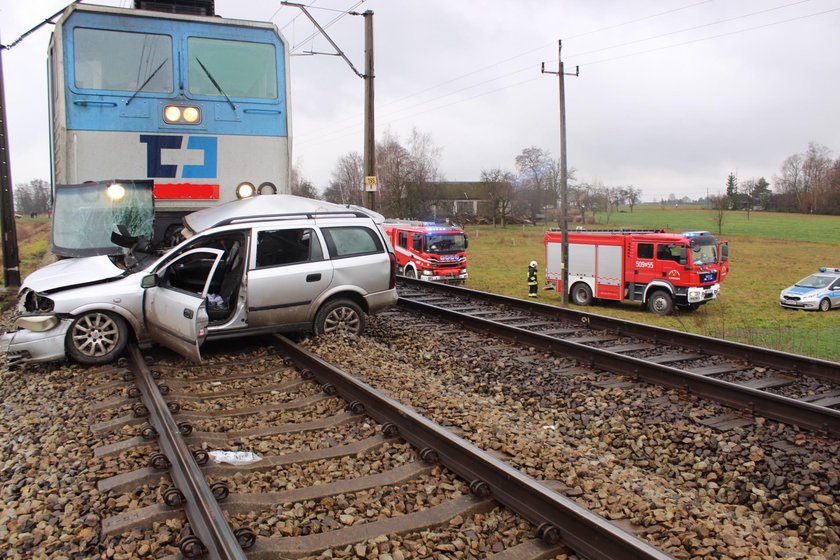 Wypadek na przejeździe kolejowym