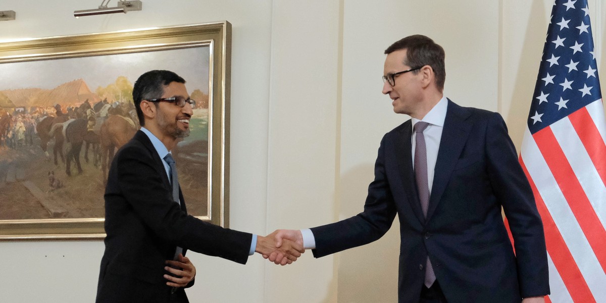 Mateusz Morawiecki i Sundar Pichai