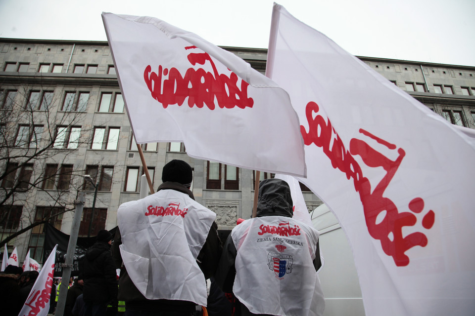 Warszawa: protest związkowców PGE