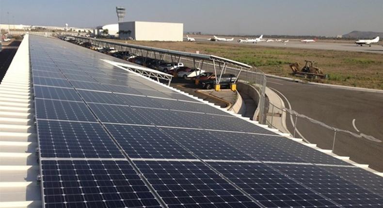 Solar panels at South Africa's George Airport