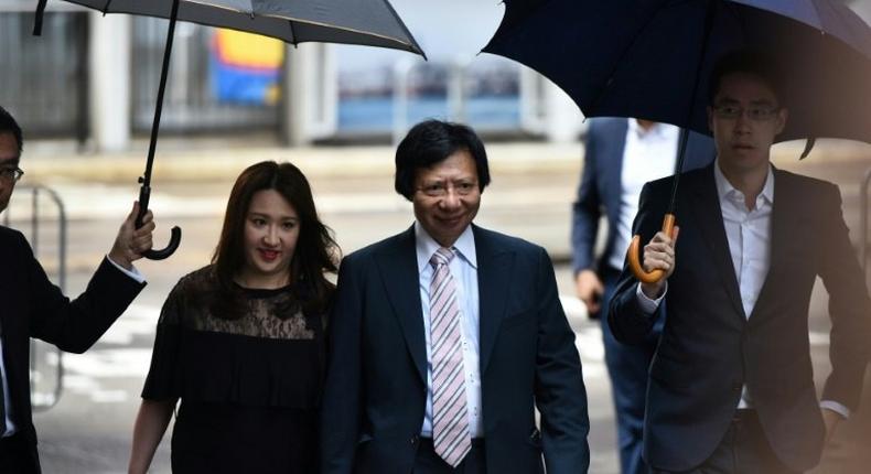 Property tycoon Thomas Kwok arrived at the Court of Final Appeal with his daughter Noelle