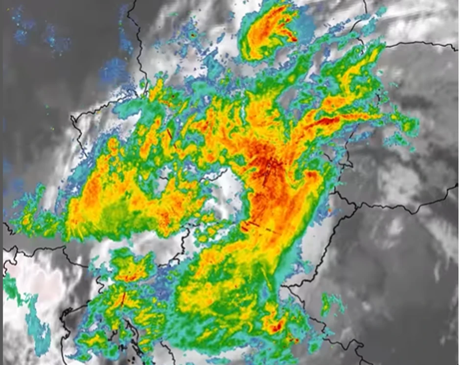 Mapa kretanja ciklona Boris