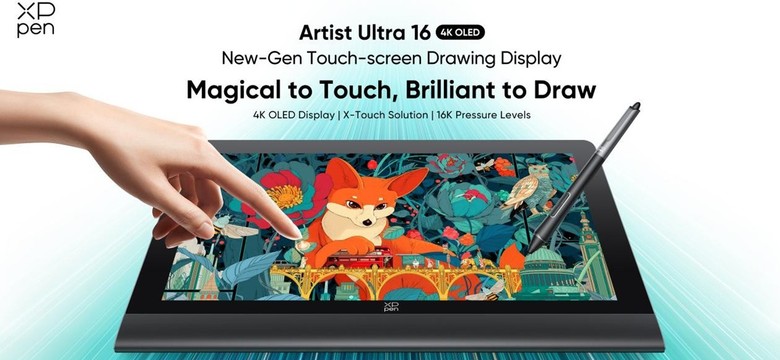 XPPen wprowadza na rynek Artist Ultra 16: nowy wymiar profesjonalnych ekranów dzięki technologii dotykowej i 4K OLED