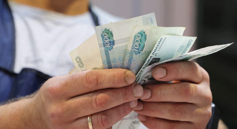 Russians are hoarding more cash amid the war.Reuters