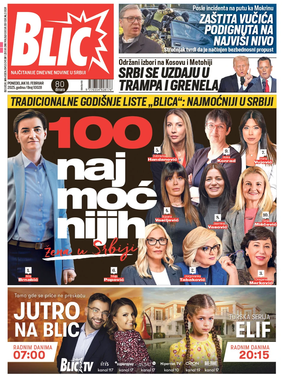 Naslovna strana za 10.2. - Blic