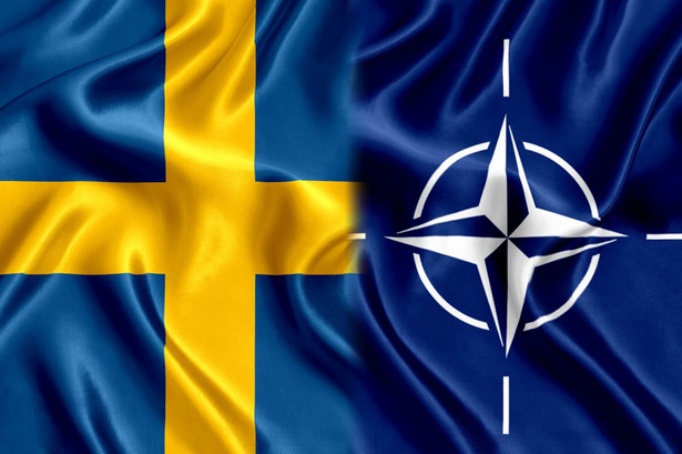 Flagi Szwecji i NATO