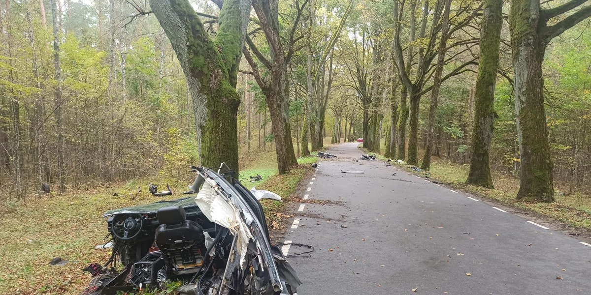 Tragiczny wypadek pod Olsztynem. Śmierć kierowcy audi