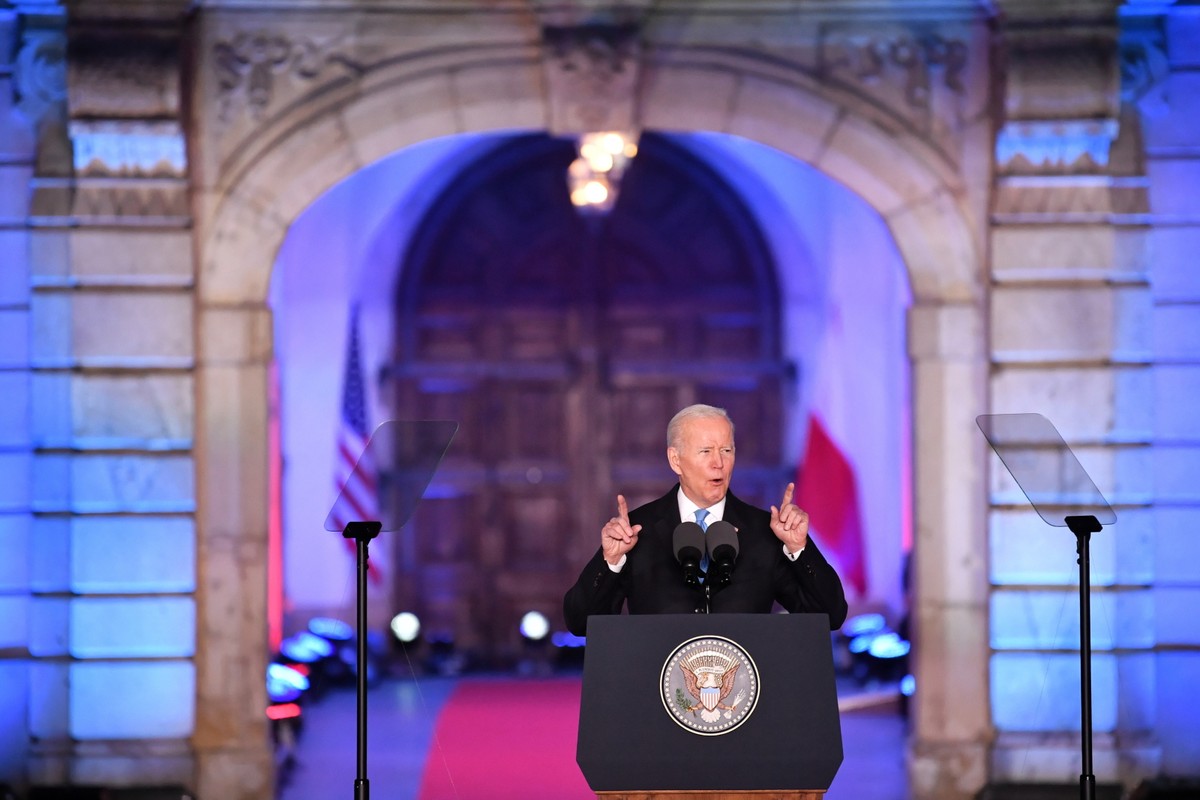 Prezydent USA Joe Biden przemawiał na Placu Zamkowym w Warszawie