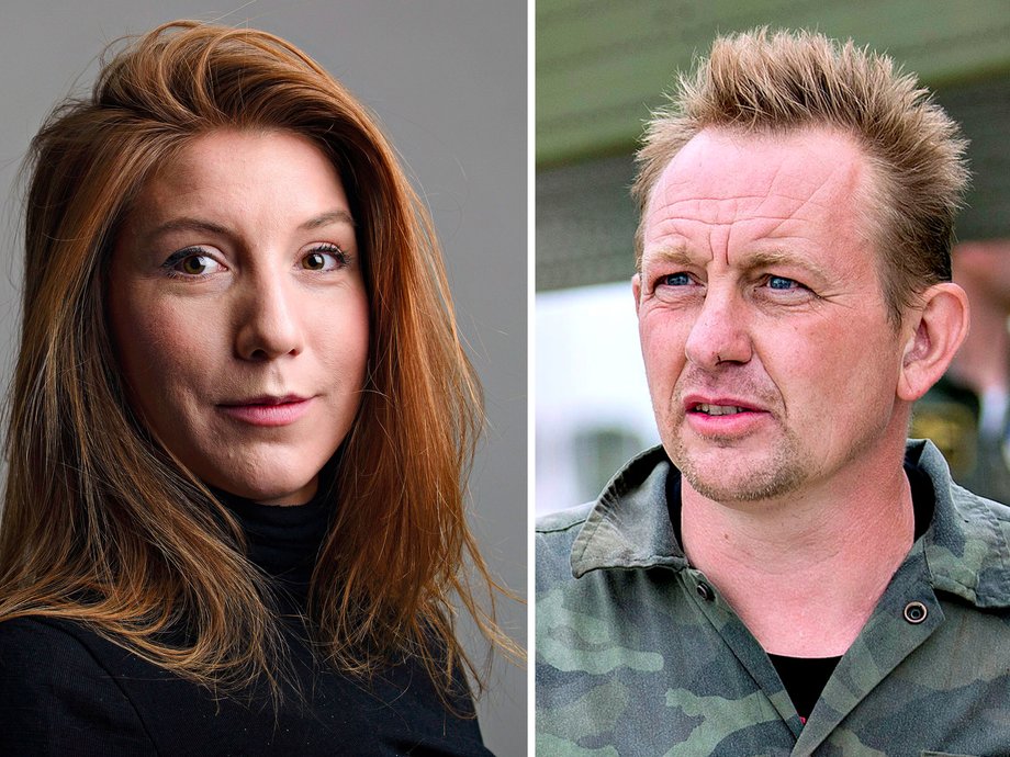 Kim Wall (left) and Peter Madsen (right).