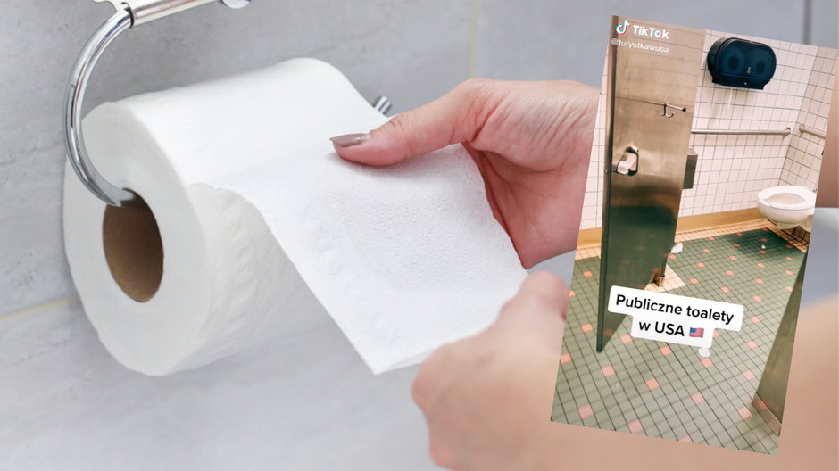 Polka pokazała, jak wyglądają toalety w USA. "Nie uświadczycie prywatności" (fot. TikTok/turystkawusa)