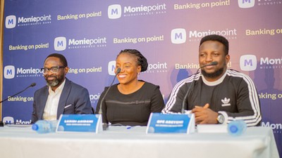 L-R Acting Managing Director, Moniepoint Microfinance Bank, Babatunde Olofin; Head, Compliance and Risk, Ladidi Agidani; and Senior Vice President, Channels and Sales Tools, Ope Adeyemi, during Moniepoint MFB’s Financial Inclusion Media Conversation in Lagos.
