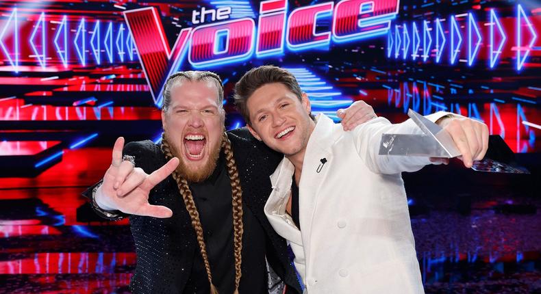 Huntley, the season 24 champion, and Niall Horan on The Voice.Trae Patton/NBC/Getty Images