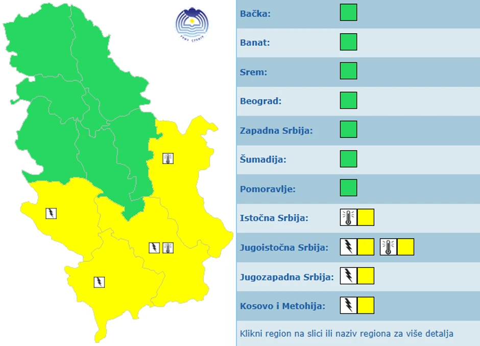 Meteoalarm za danas
