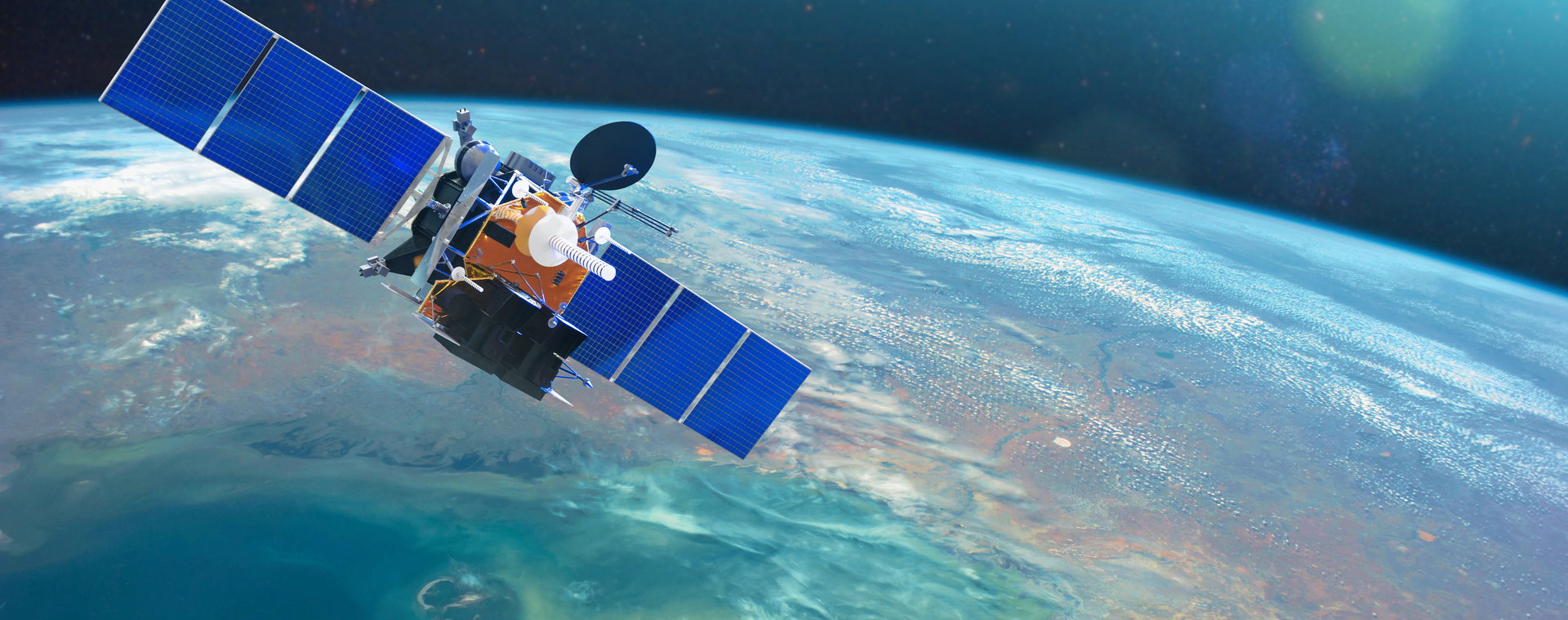Satelita krążąca nad Ziemią. Zdjęcie ilustracyjne