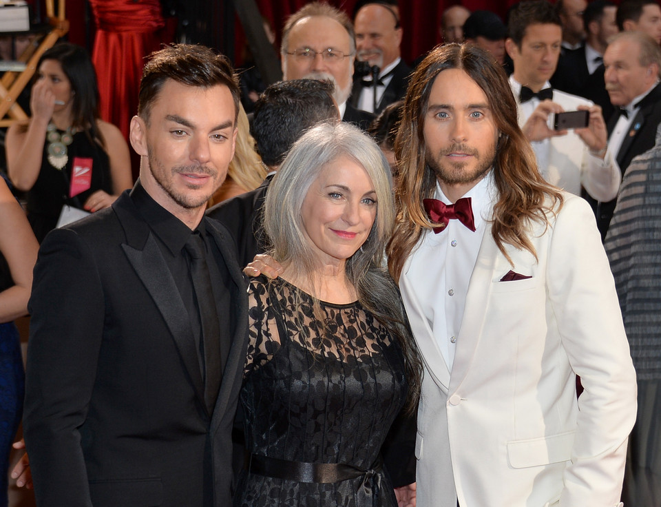 Shannon i Jared Leto z mamą w 2014 roku na gali Oscarów