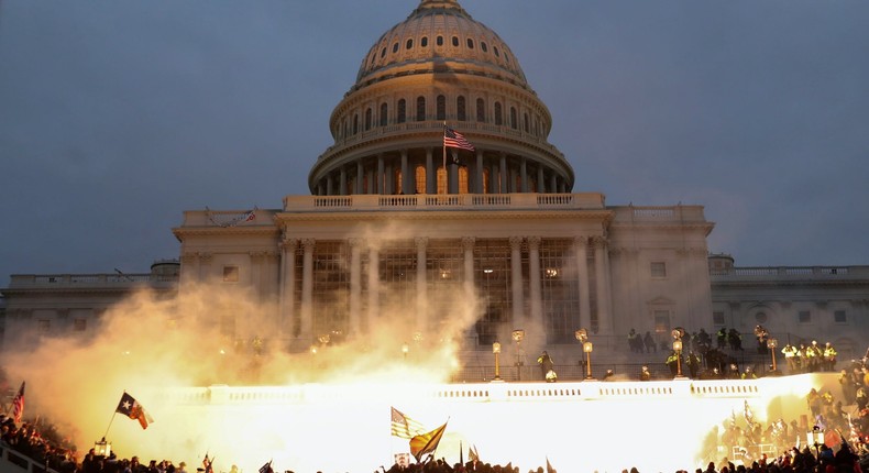 The aftermath of the US Capitol Building riots.