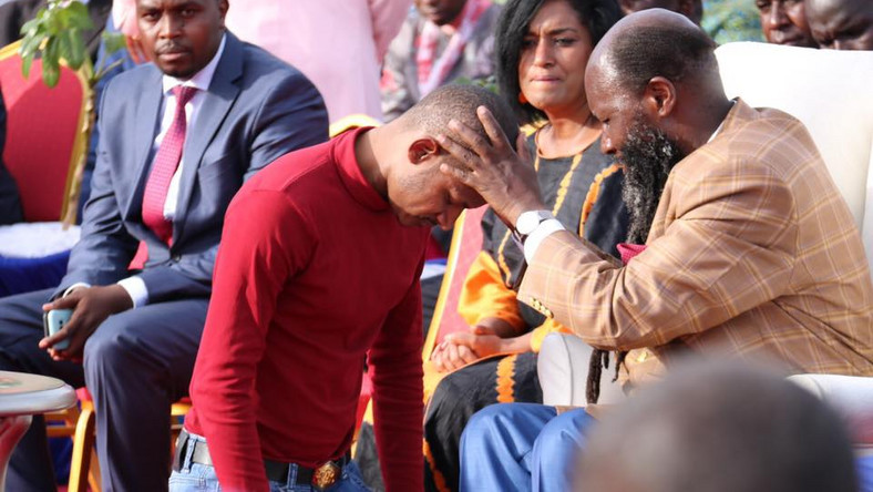 Babu Owino attacked for kneeling in front of Prophet David Owuor