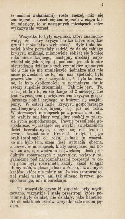 Fragment sejmowego przemówienia premiera Władysława Grabskiego pt. „Program walki z kryzysem gospodarczym” z października 1925 r. fot. Polona