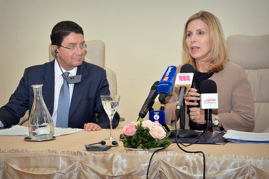 Tunezyjska minister turystyki, Salma Elloumi Rekik i Taleb Rifai z UNWTO