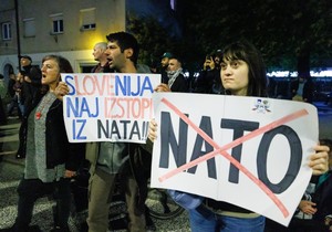 Protest protiv NATO u Ljubljani, Slovenija, 11. oktobra 2025.