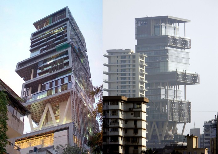 Antillia znajduje się w Mombaju na terenie Indii. Posiadłość składa się z 27 pięter, które łącznie zajmują powierzchnię 400 tys. metrów kwadratowych. Willa posiada 6-kondygnacyjny podziemny parking oraz trzy pasy startowe dla helikopterów. Powstaniu budynku towarzyszyły społeczne protesty, bowiem teren na którym się znajduje był wcześniej przeznaczony do budowy szkoły dla ubogiej ludności. Właścicielem jest jeden z najbogatszych Hindusów Mukesha Ambaniego.