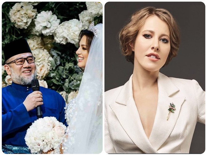 Oksana Voevodina na dan svog venčanja, Ksenija Sobčak