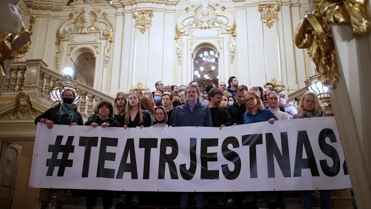 Konferencja prasowa Krzysztofa Głuchowskiego, Teatr im. Juliusza Słowackiego, 17.02.2022, fot. Łukasz Gągulski