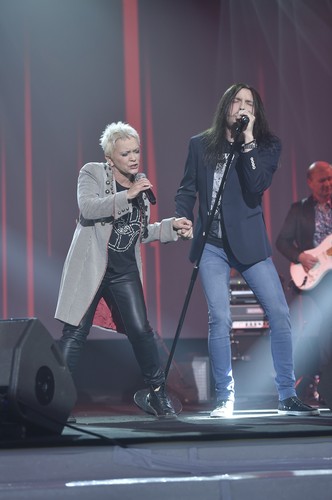 Małgorzata Ostrowska i Piotr Cugowski podczas koncertu 'Pejzaż bez Ciebie'