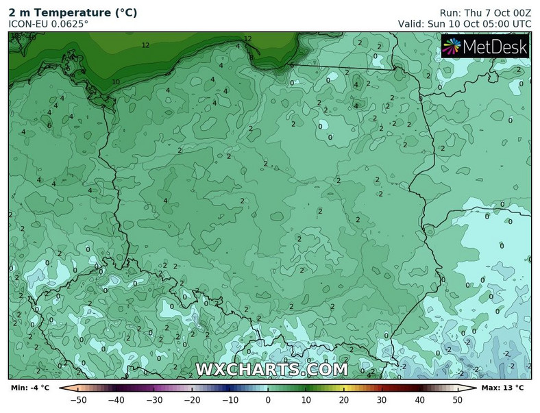 Nocne przymrozki możliwe są prawie w całej Polsce
