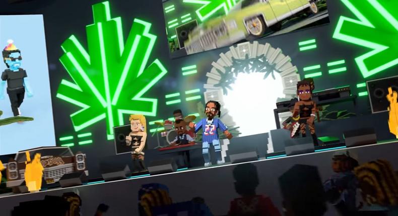 A virtual avatar of Snoop Dogg performs in the new video for his song, House I Built.