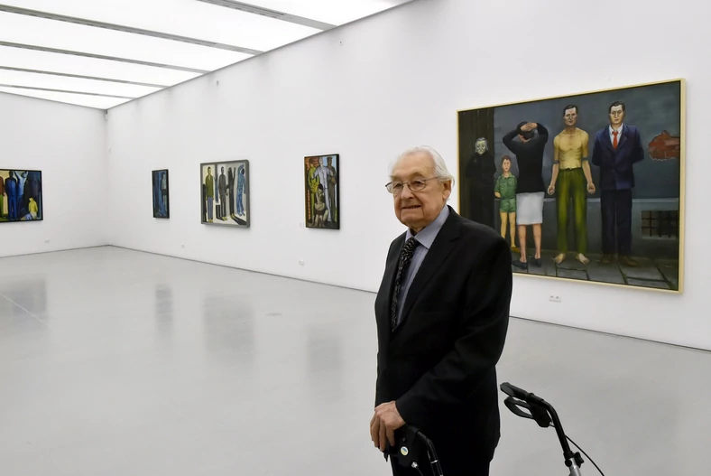 Andrzej Wajda podczas otwarcia nowej części muzeum, Galerii Europa - Daleki Wschód