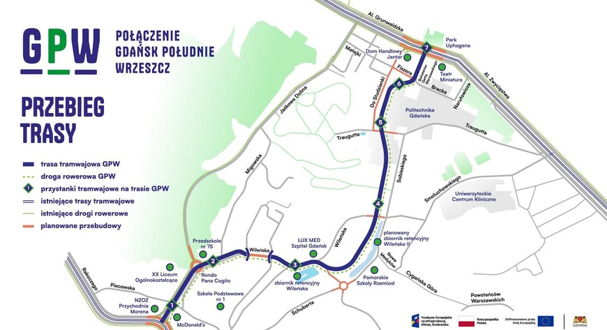 Trasa Gdańsk Południe–Wrzeszcz zapewni szybszy, niezależny od korków dojazd. Wraz z linią tramwajową powstaną nowe centra przesiadkowe, drogi rowerowe, przebudowane zostaną ulice.