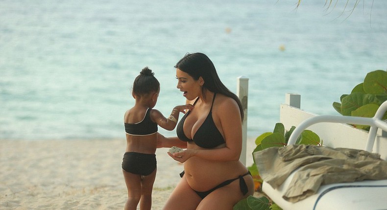 Kim Kardashian and daughter North West