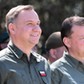 Nowa Dęba, 30.05.2018. Prezydent RP Andrzej Duda (L), minister Obrony Narodowej Mariusz Błaszczak (P) podczas wizyty w ośrodku Szkolenia Poligonowego Wojsk Lądowych w Nowej Dębie, 30 bm. (sko) PAP/Piotr Polak