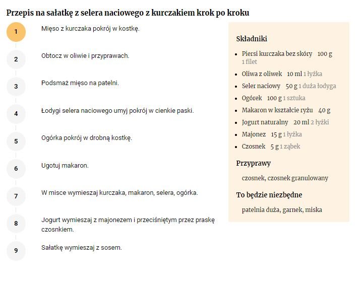 Przepis na sałatkę z selera naciowego - FajneGotowanie.pl