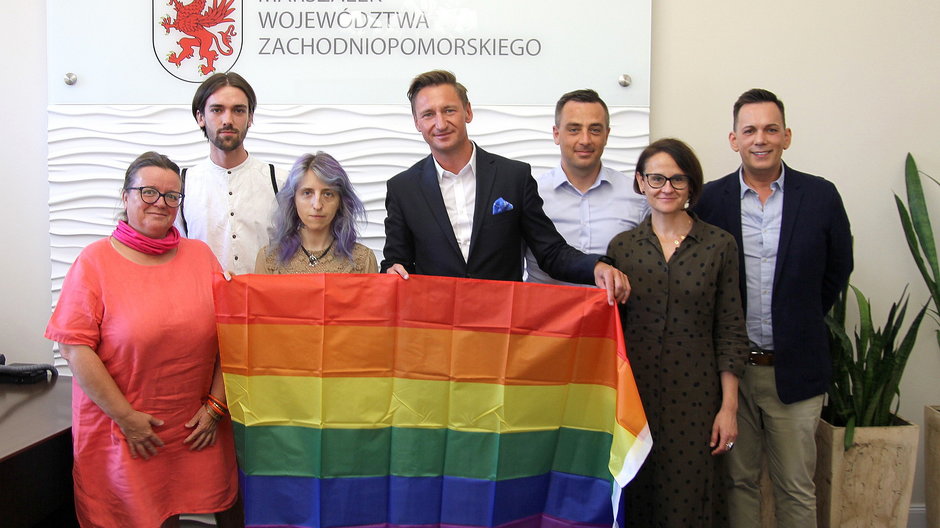 Olgierd Geblewicz podczas spotkania z aktywistami LGBT