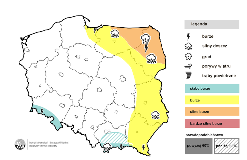 Prognoza burz na wtorek