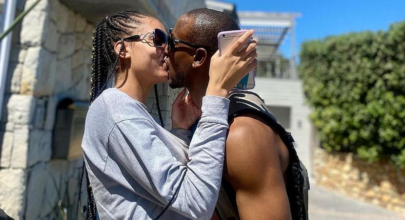 Former Big Brother Naija housemate Omashola and his fiancee [Instagram/Sholzy23]